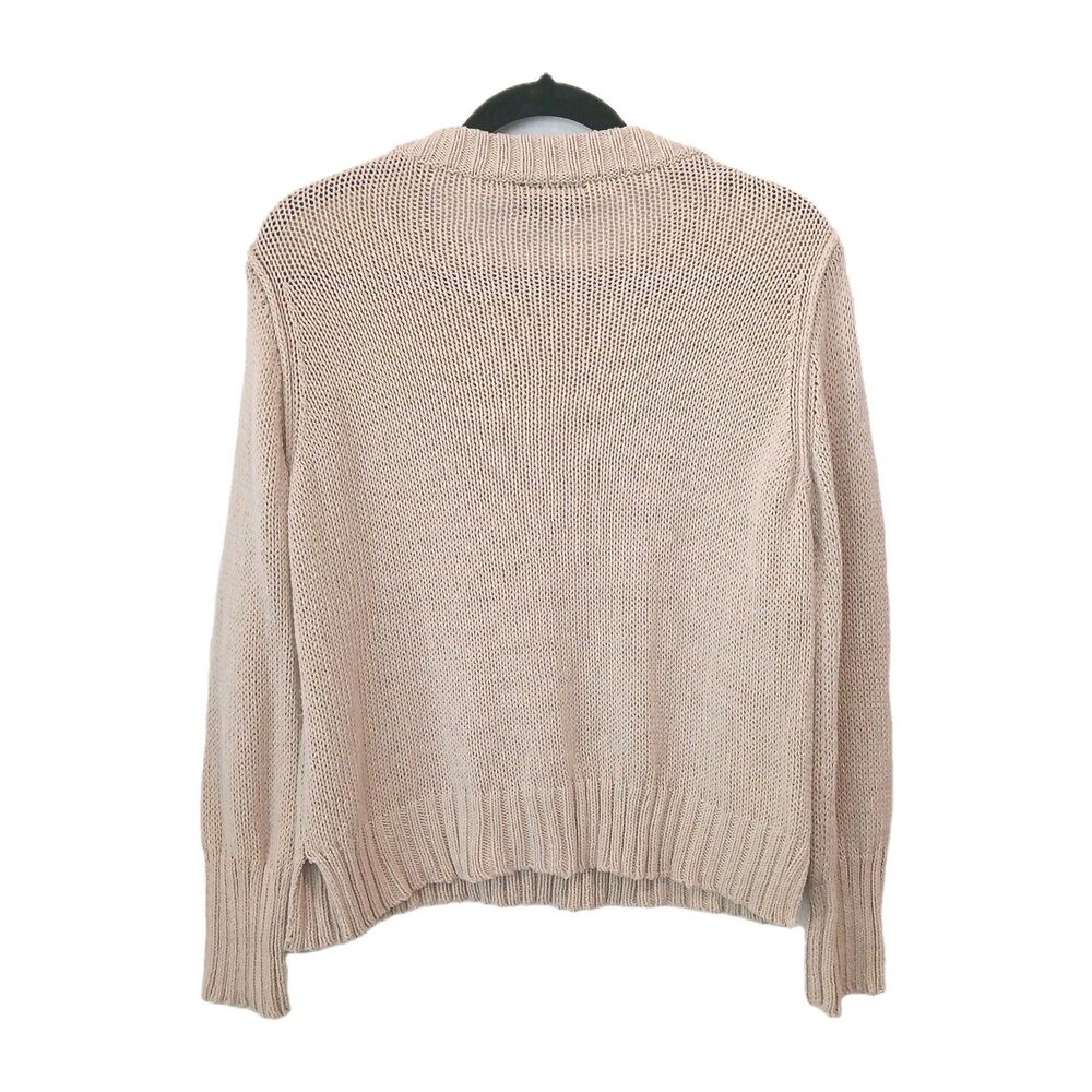 Wooden Ships Shaker Knit Sweater Womens Size XS/S Beige Crewneck Cozy Cotton Bld - Picture 4 of 11